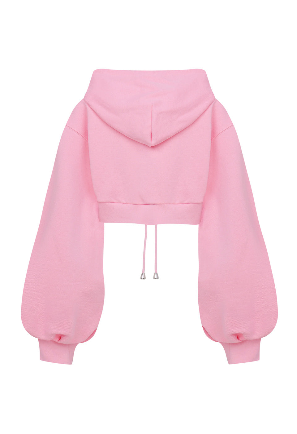  RIBBON CROP HOODIE (PINK)