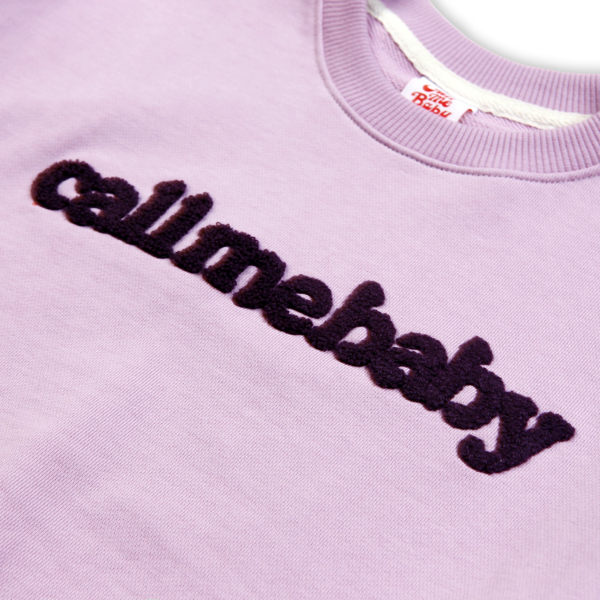 [Call Me Baby] Fuzzy Logo Cropped Sweatshirts (Lavender)