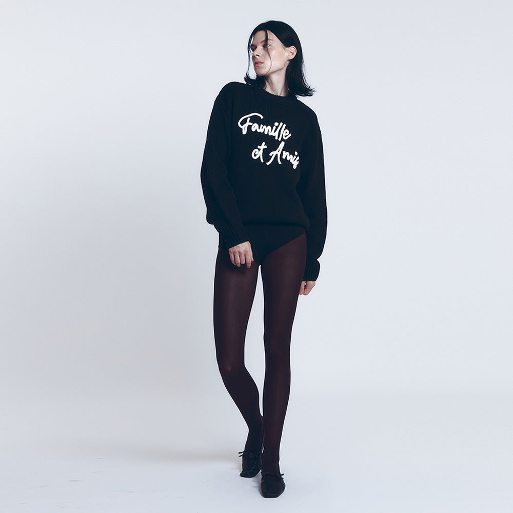 CRAFT SLOGAN KNIT SWEATER (BLACK)