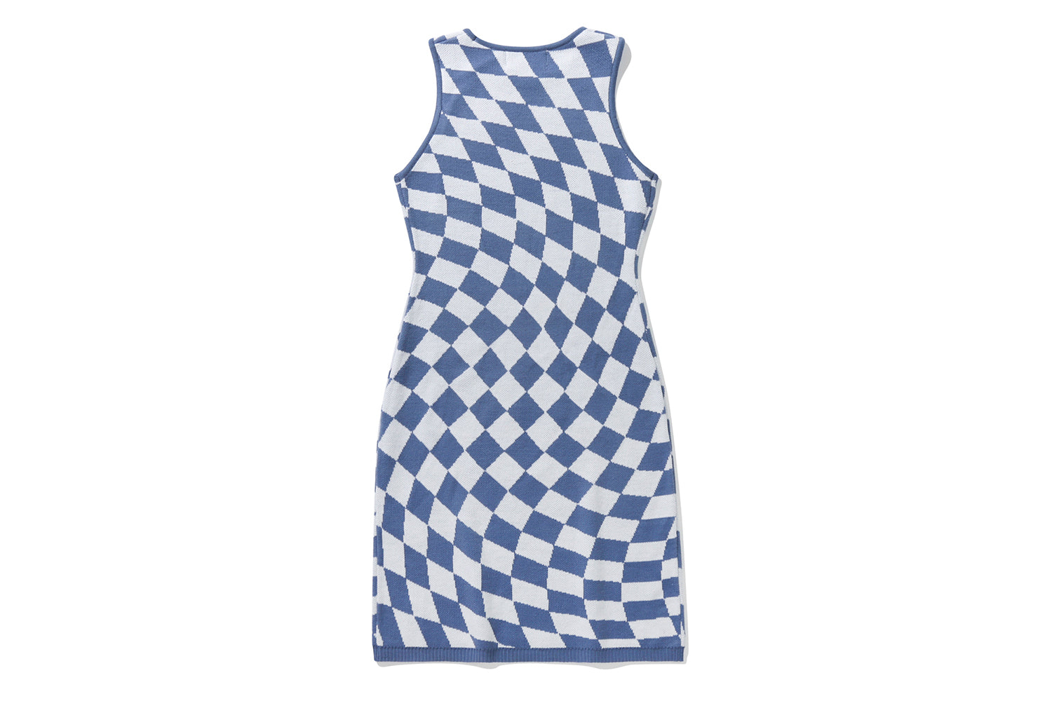 CHECKERBOARD KNIT ONEPIECE(SKY BLUE)