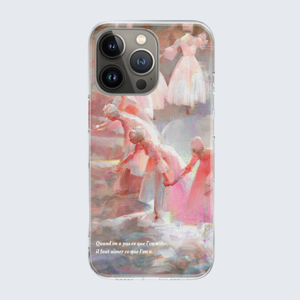 oil painting (pink ballerina) iphone case