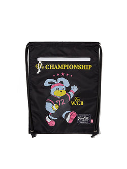 WITTY BUNNY YOUTHHOSTEL GRAPHIC GYM SACK [BLACK]