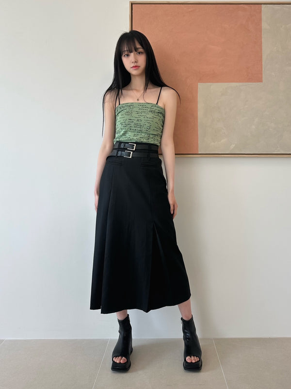 long belted skirt