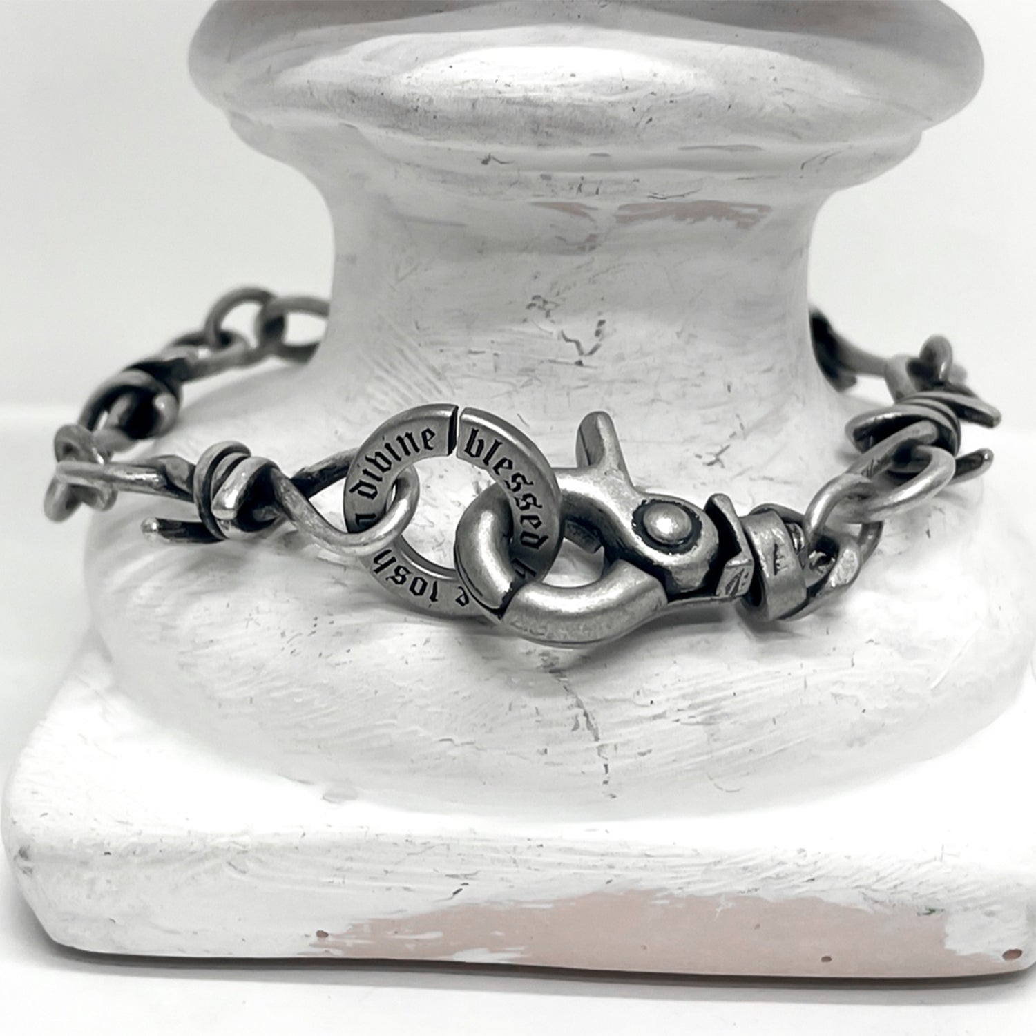 [BLESSEDBULLET]10mm thron link bracelet_vintage silver