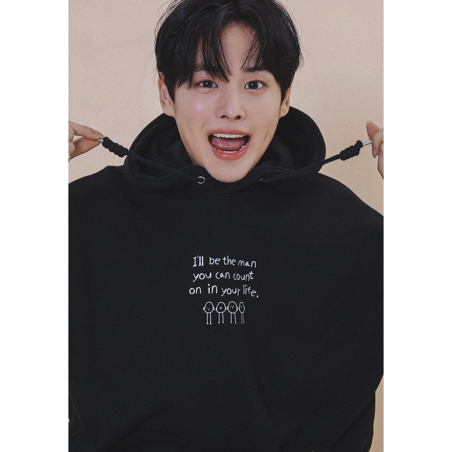 HOLYNUMBER7 X CHOI BYUNGCHAN CHICK GRAPHICS HOODIE_BLACK