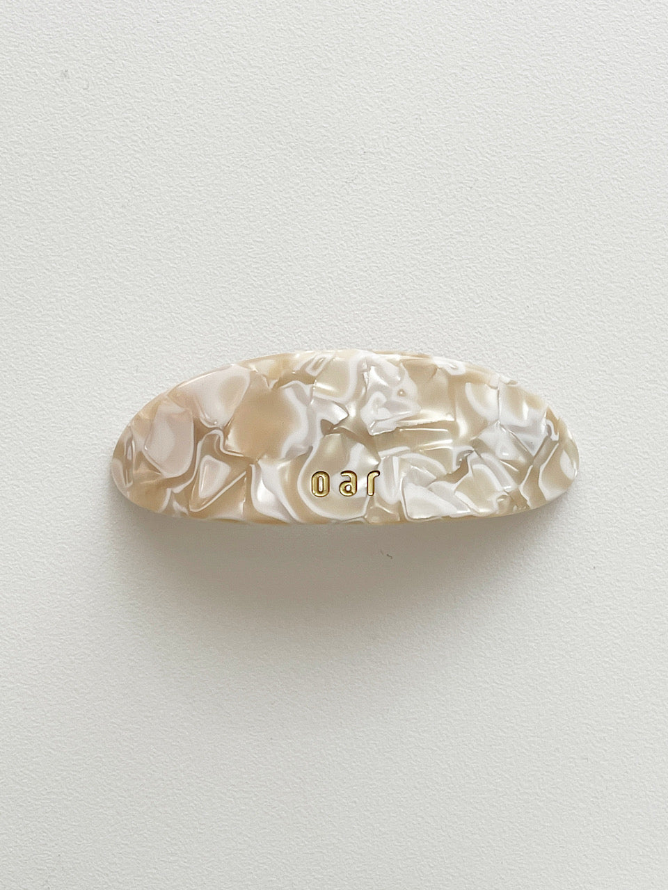 oar Classic Big Marble Barrette [Ivory]