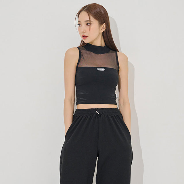 mid see-through cropped sleeveless(9185)