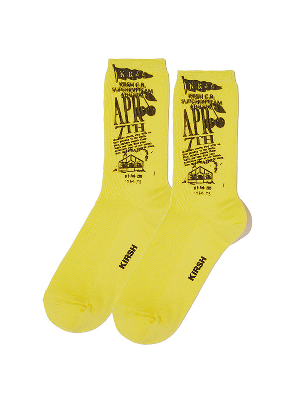 YOUTHHOSTEL GRAPHIC SOCKS [LIGHT YELLOW]