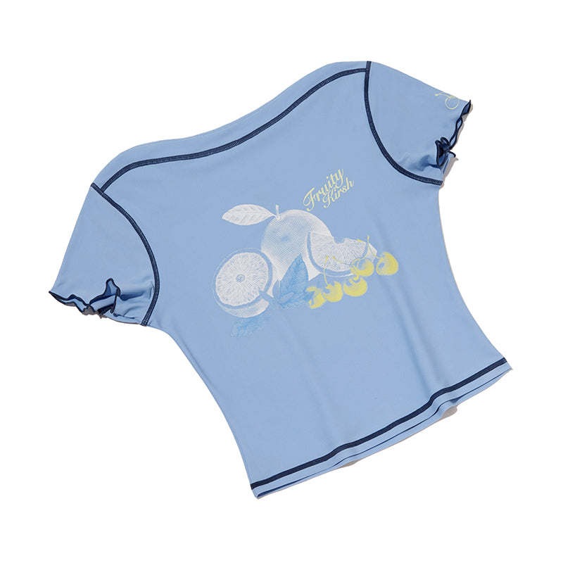 GRAPHIC POINT SHORT SLEEVE RASHGUARD [SKY]