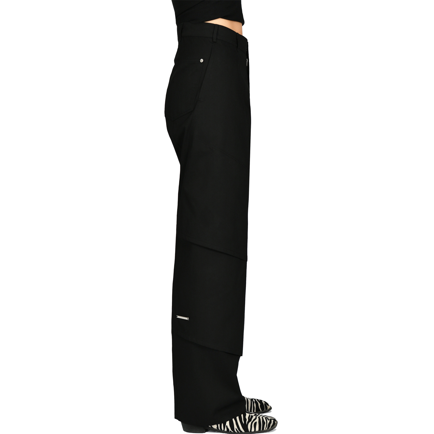 multi layered pants_ black