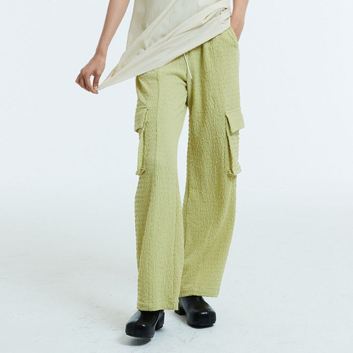 Crochet cargo pants / Lime