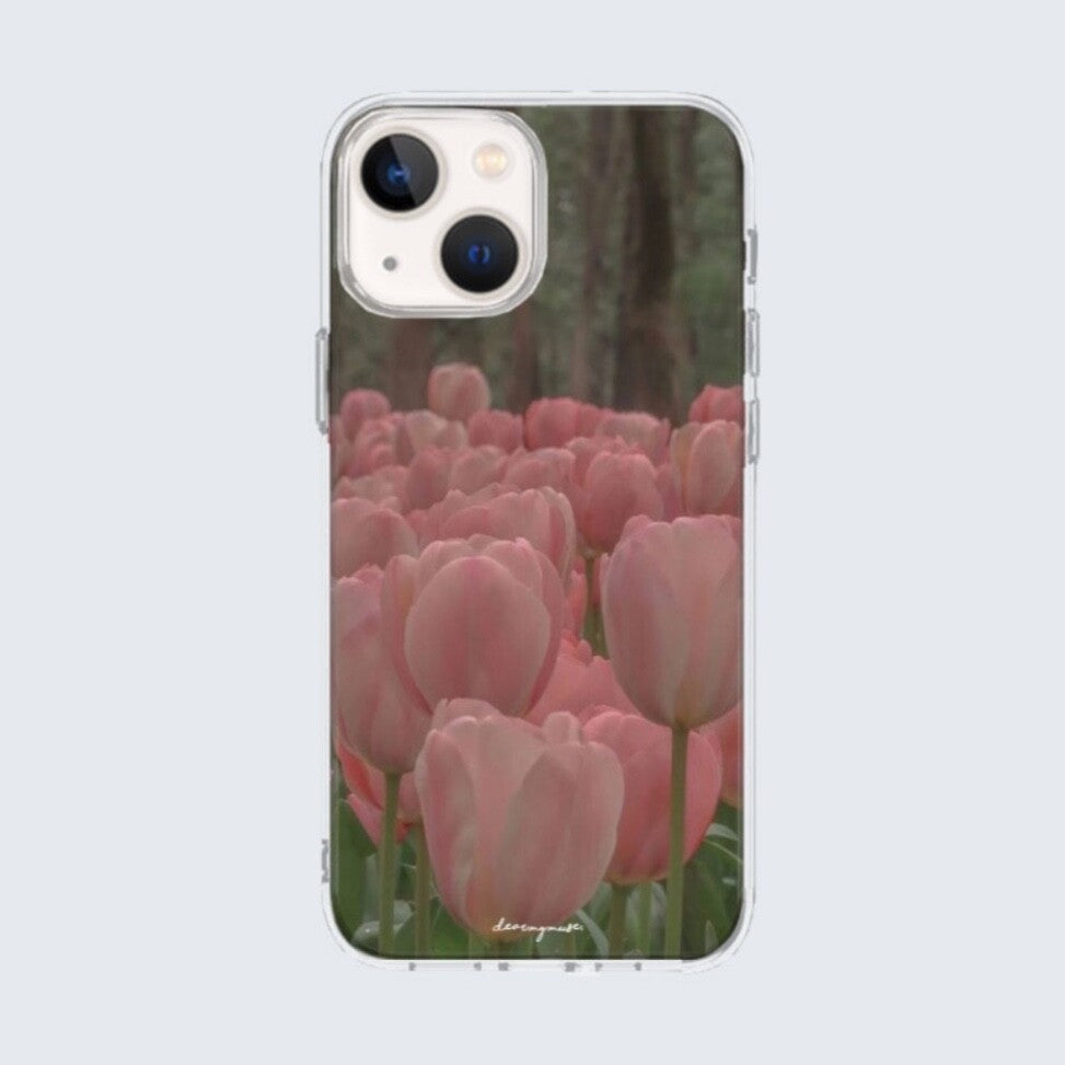 pink tulip iphone case