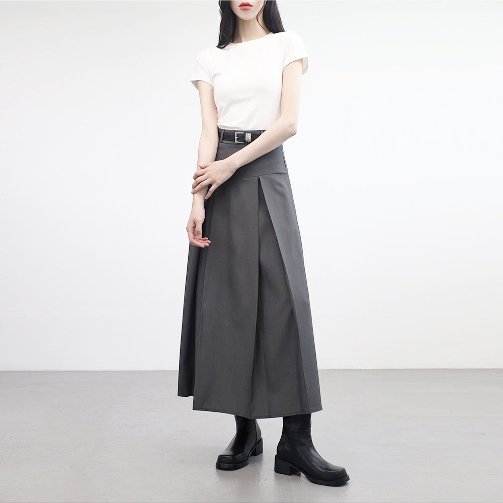 Kefit Modern Pleats Long Skirt (belt set)