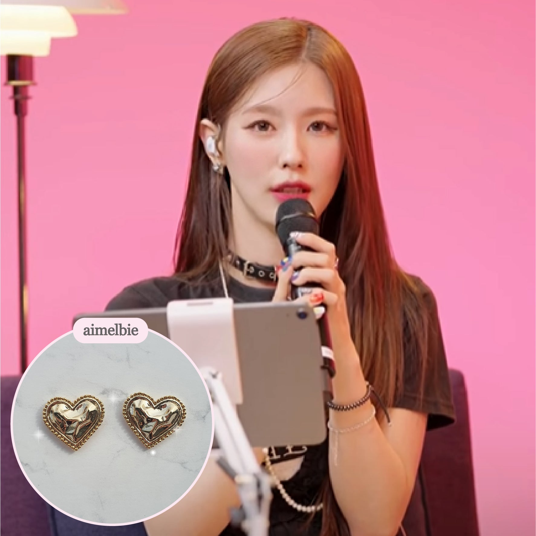  Gold Laced Hearts Piercing (G-idle Miyeon, IVE Yujin, Oh My Girl Seunghee, Arin, Hyojung Piercing)