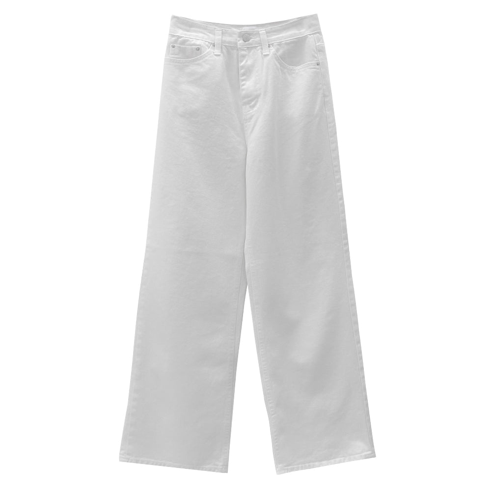 All Day Classic Cotton Wide Pants (White)