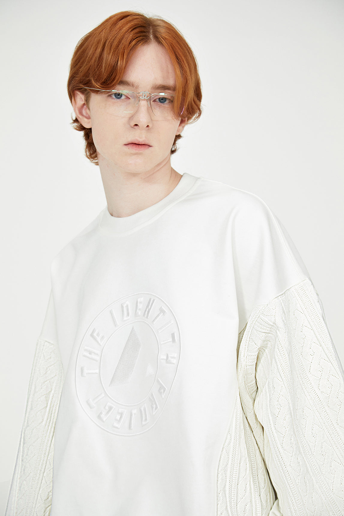 Cable knit embo sweatshirts (Whisper white)