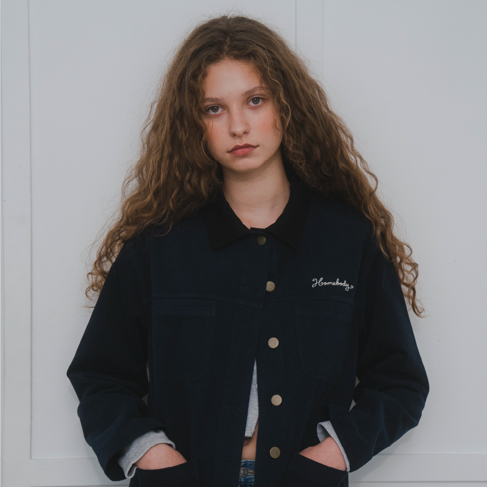 Cotton Trucker Jacket (NAVY)