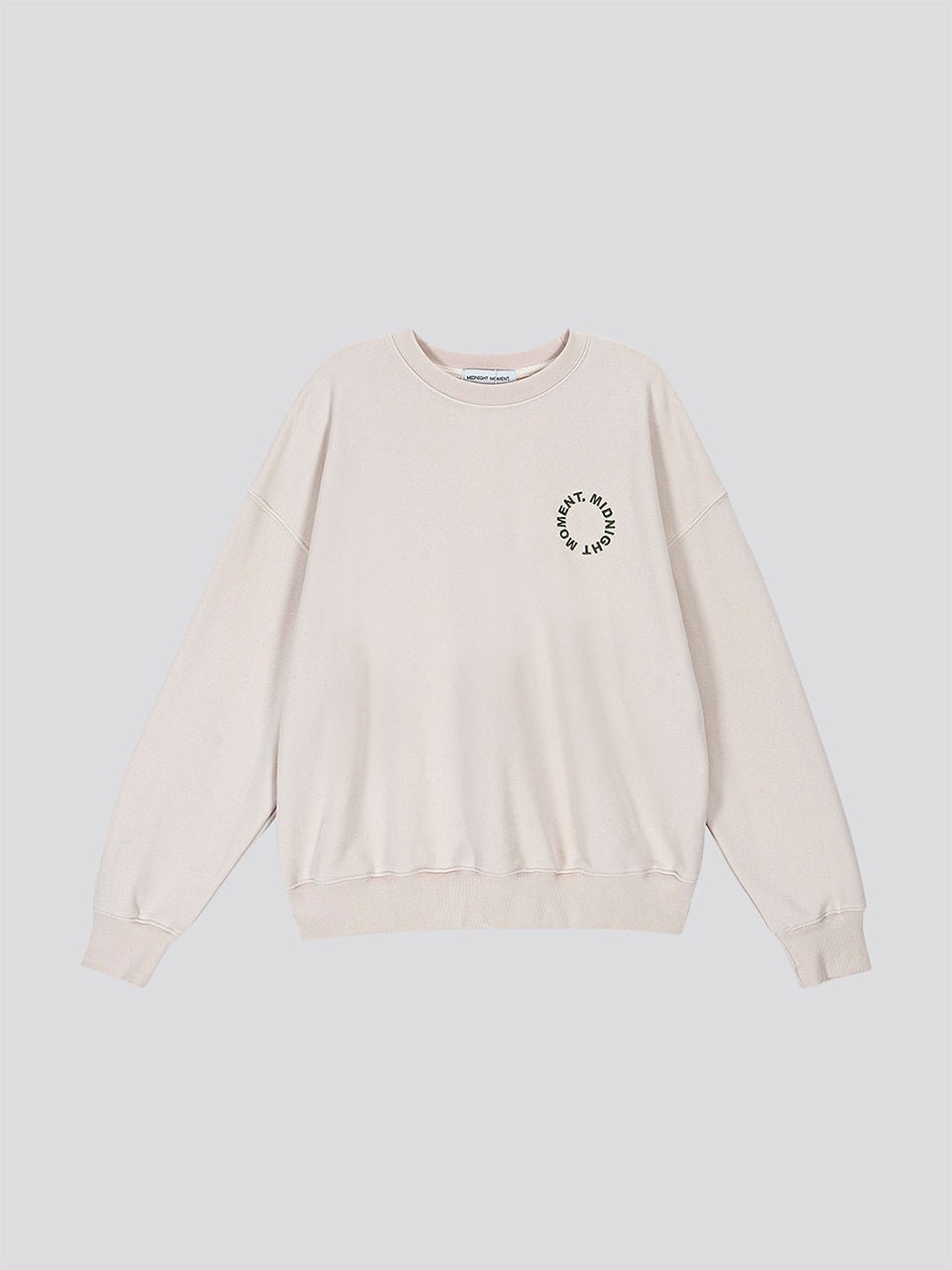 round logo sweat shirt - light beige