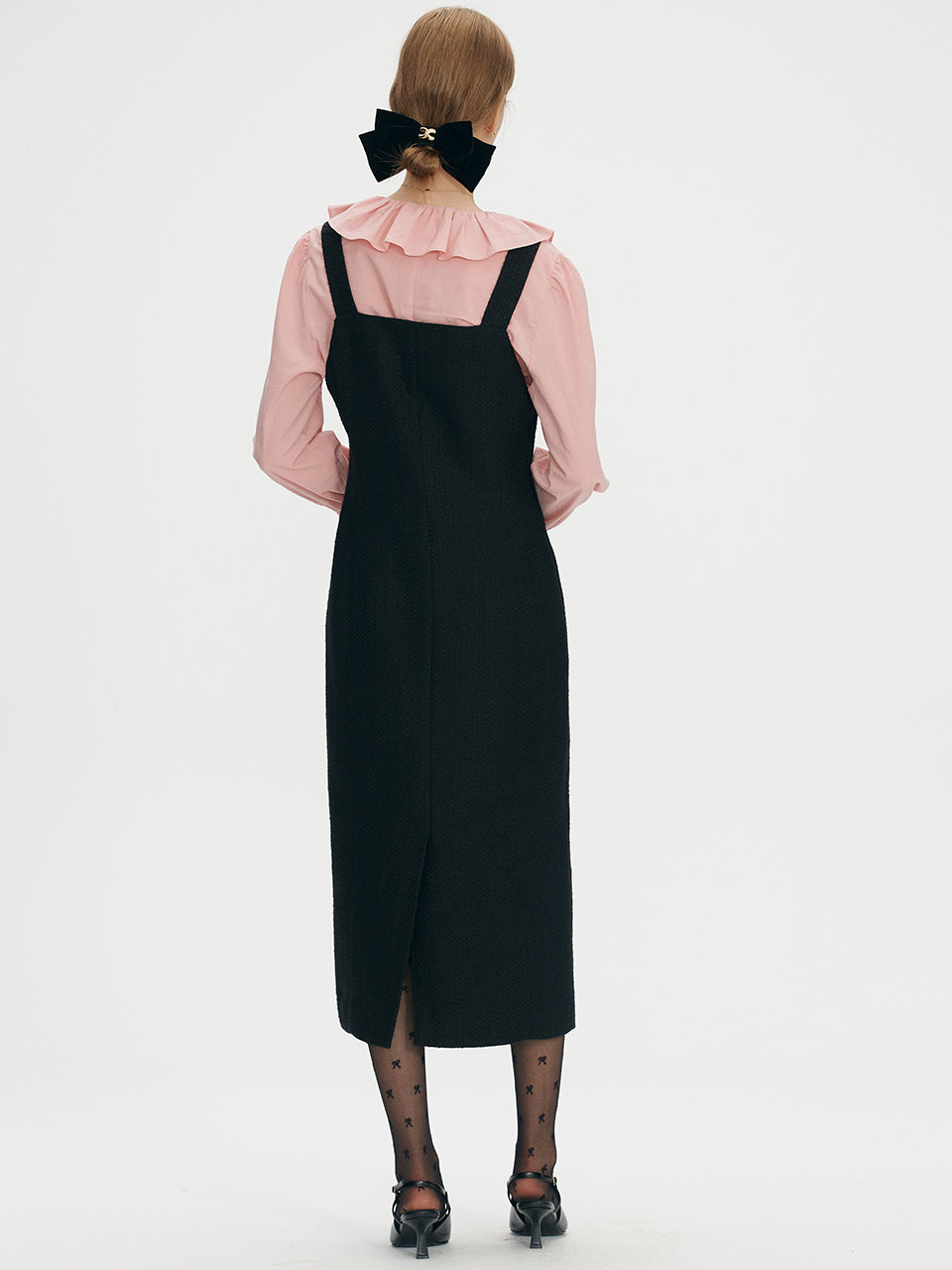 Tweed layered dress - Black