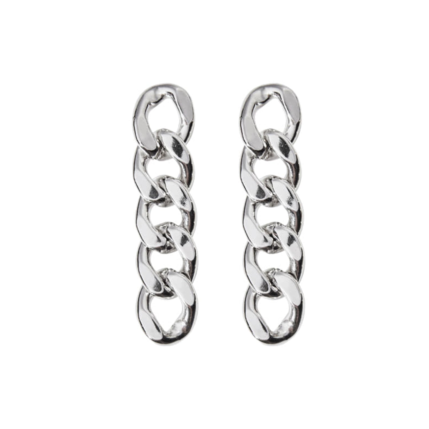 ITZY WearFlat Bold Chain Drop Earrings Silver