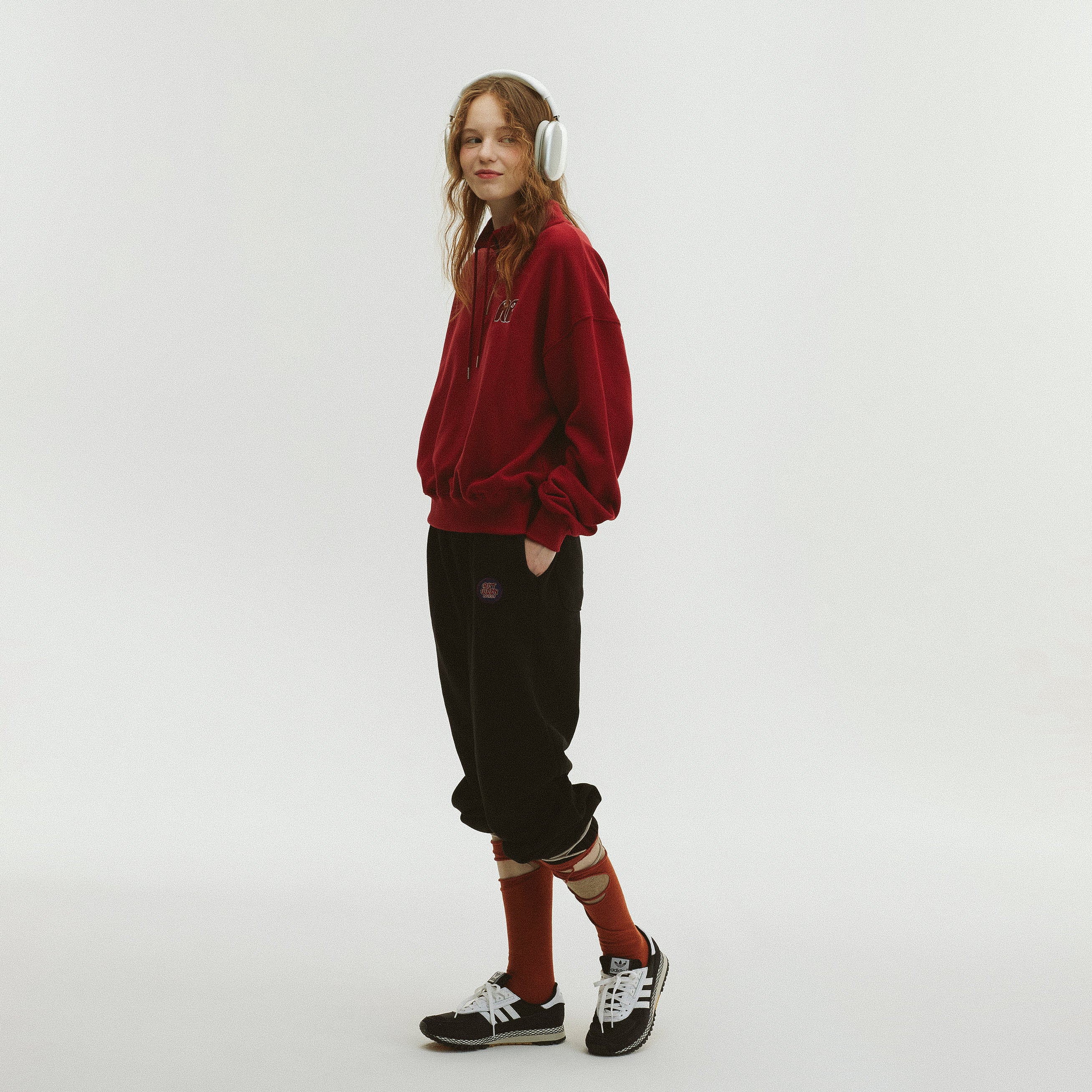 HIGH NECK STRING SWEATSHIRT_DEEP RED