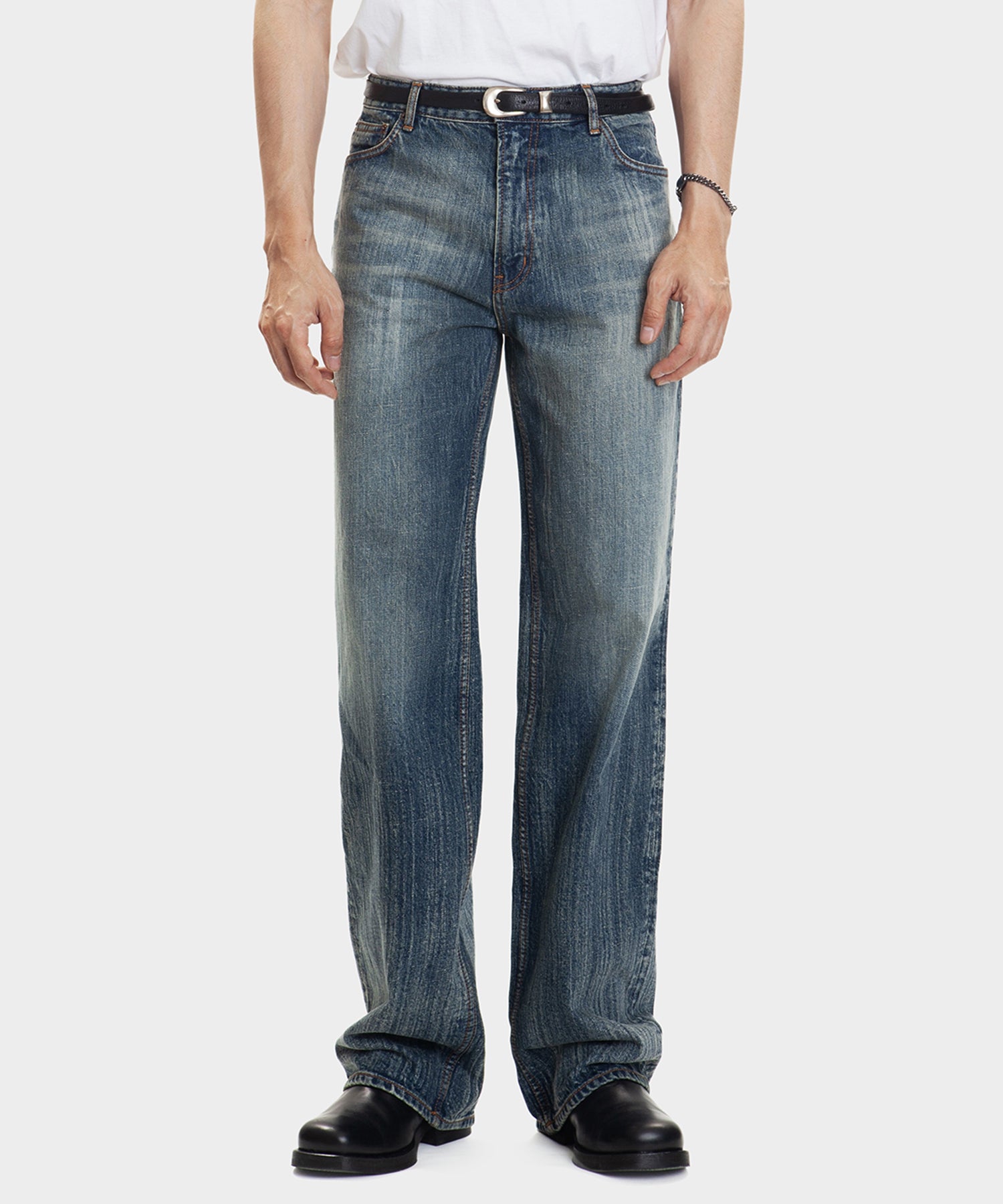 ロングジッパー デニムパンツ / Long Zipper Denim Pants (Blue) – 60