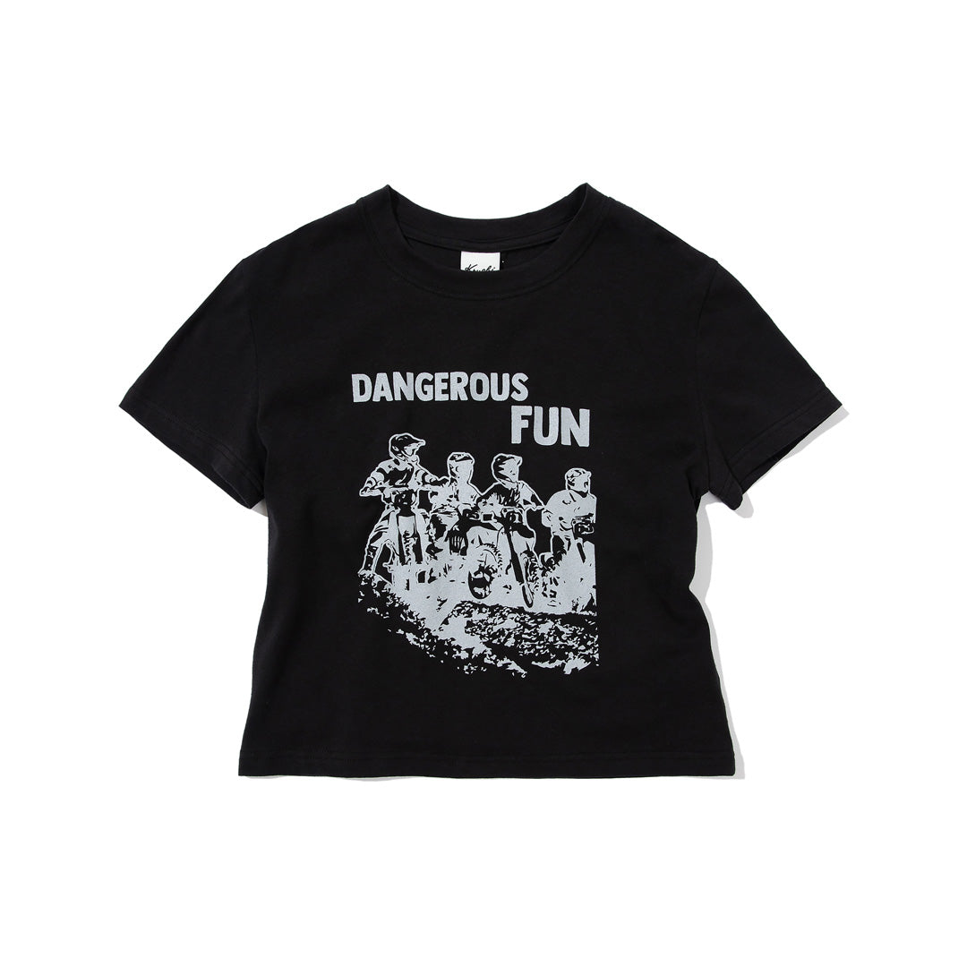 DANGEROUS FUN CROP T-SHIRT (BLACK)