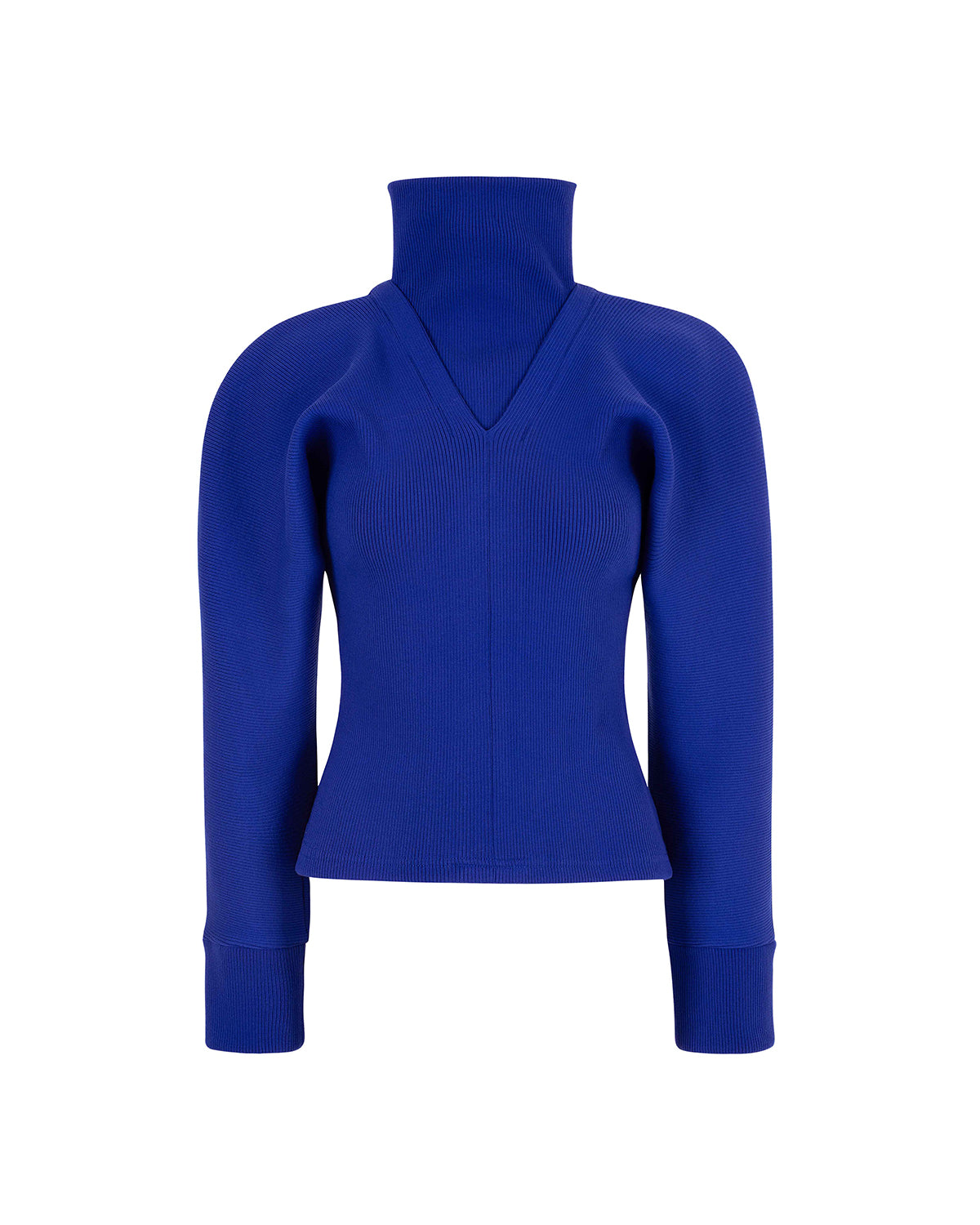 Draped Rib Top _ Blue