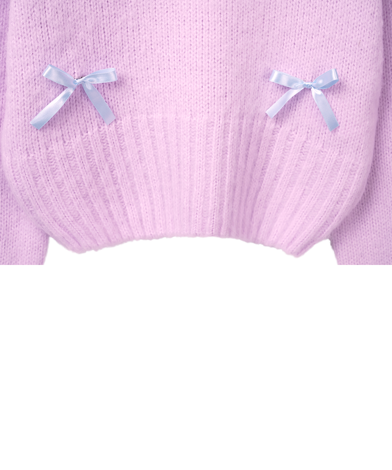 Ribbon crop knit_light pink