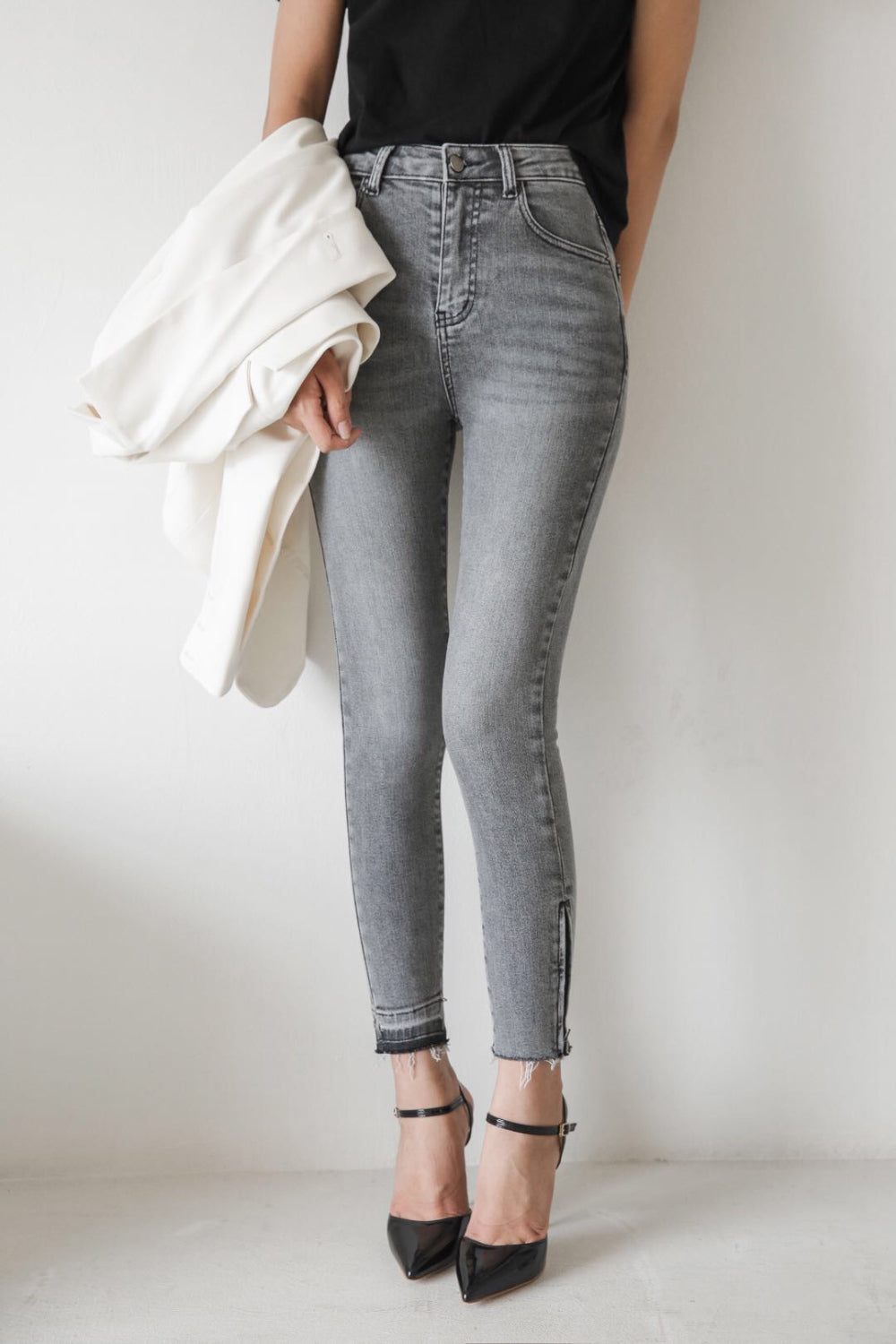 GRAY SKINNY JEAN [6860]