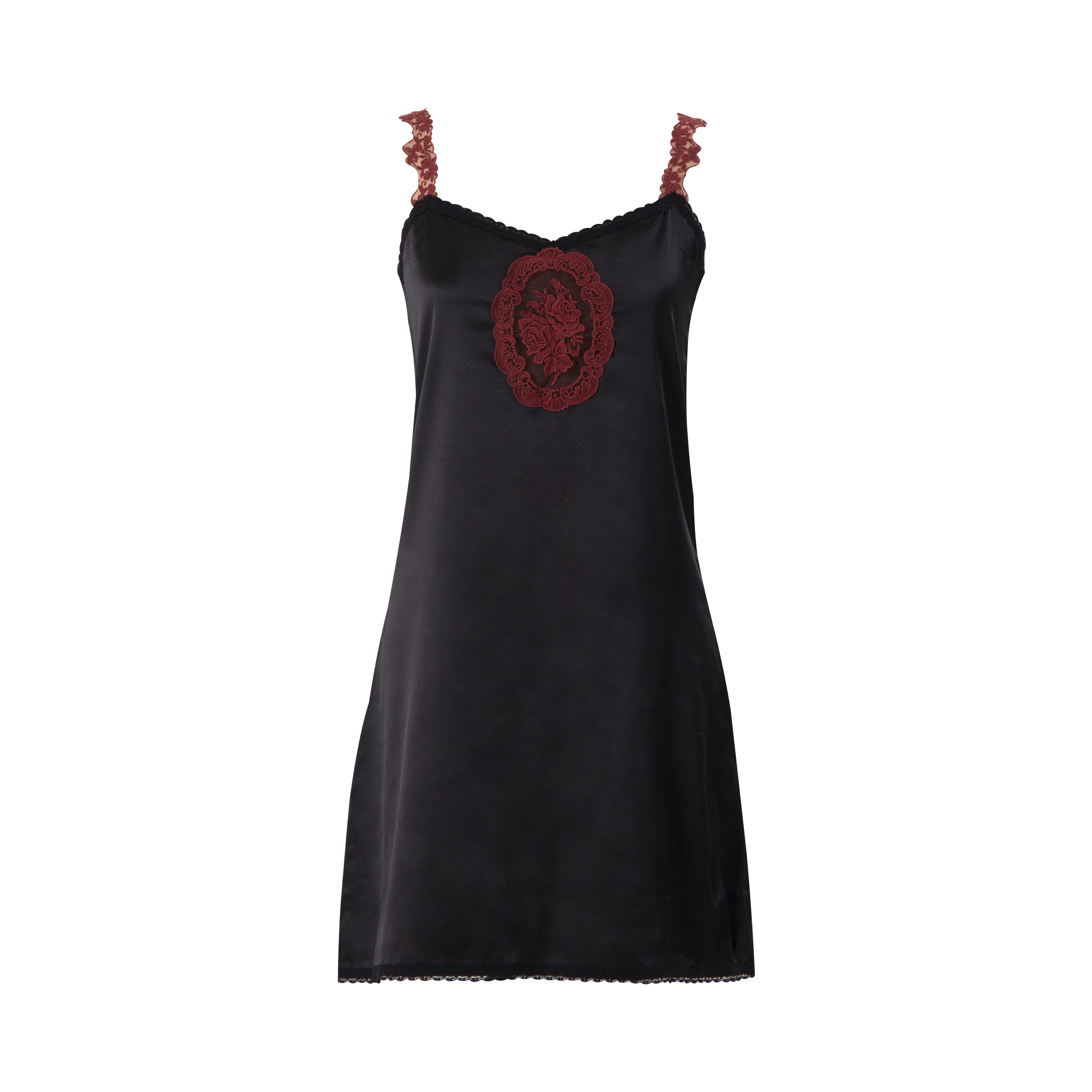 BLACK ROSE SLIP DRESS