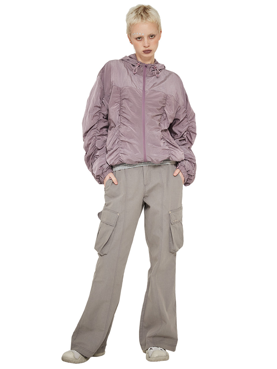 SHIRRING POINT WINDBREAKER_PURPLE