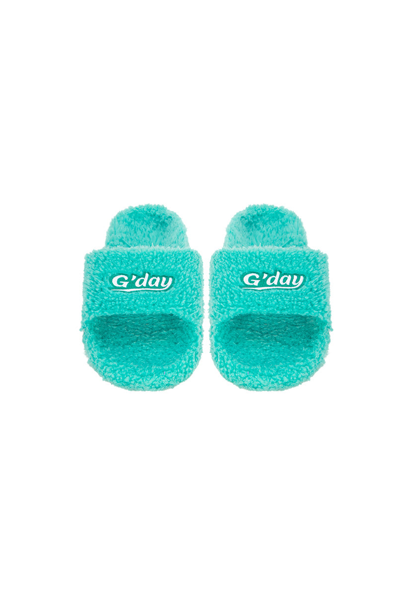 G'day furry sandals (mint)