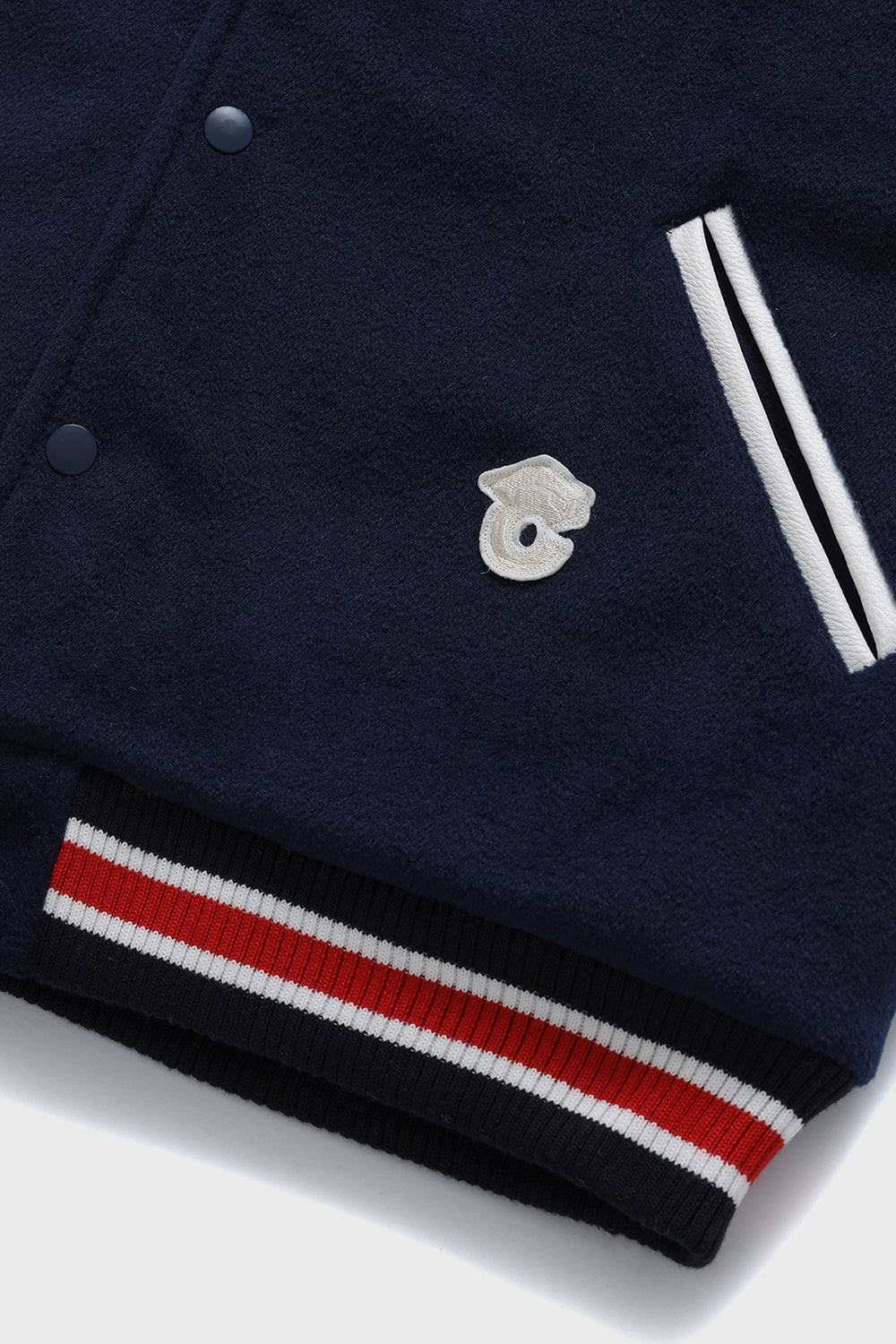 Grand Baseball Navy & White Unisex Varsity Jacket