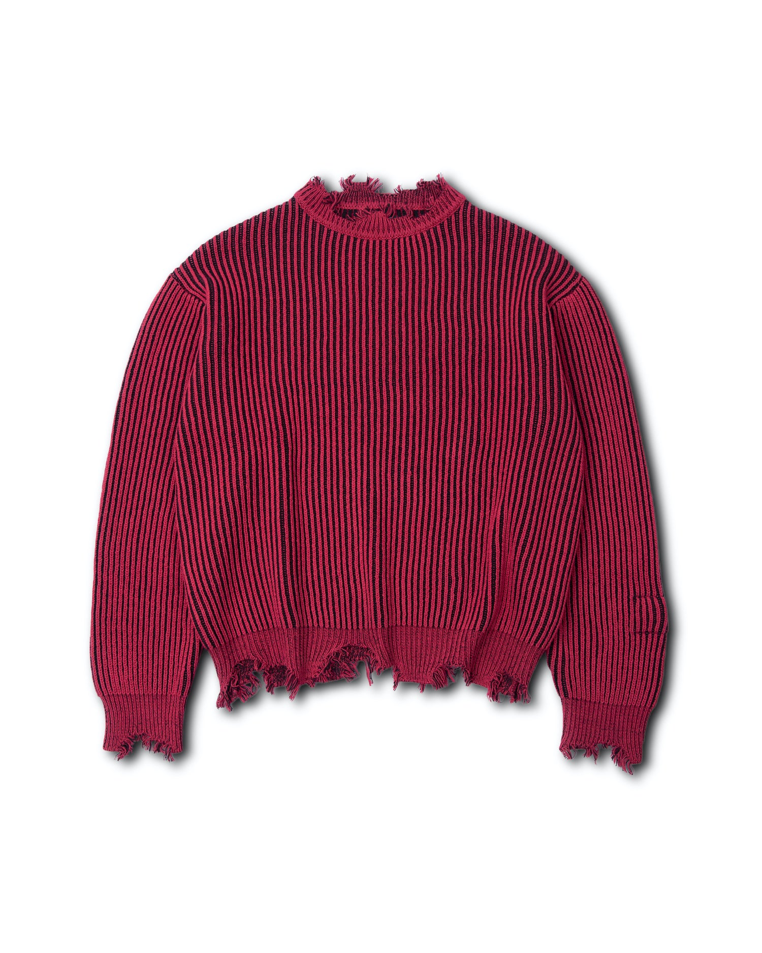 BR DISTRESSED RIB KNIT SWEATER