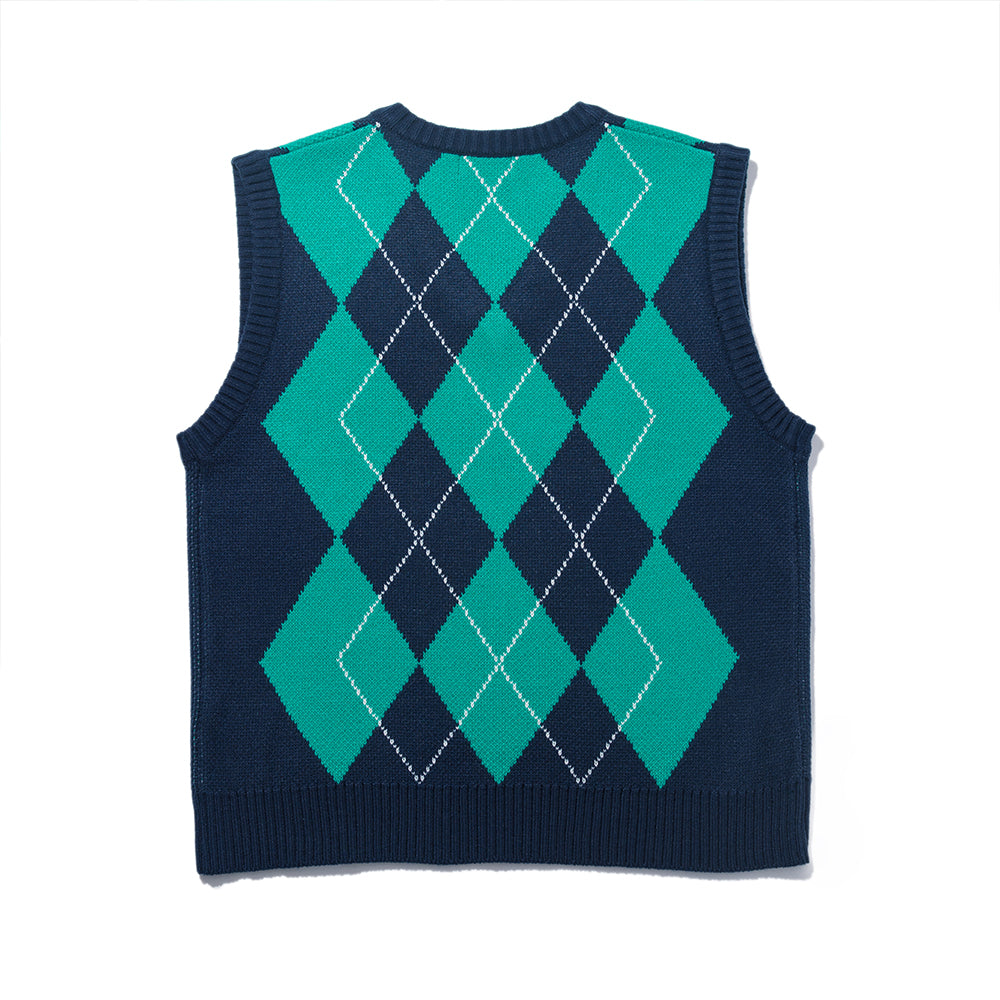 ARGYLE PATTERN KNIT VEST