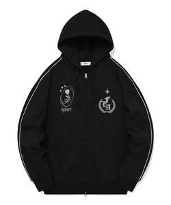 ART CLUB HOODIE ZIP-UP BLACK