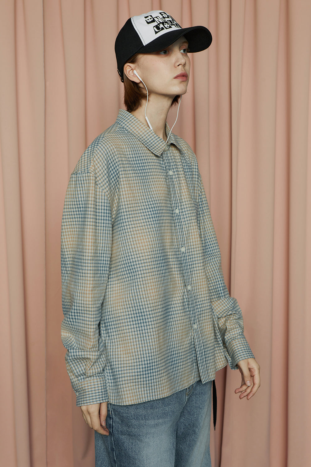 SYMBOL CHECK SHIRT / BLUE&BEIGE