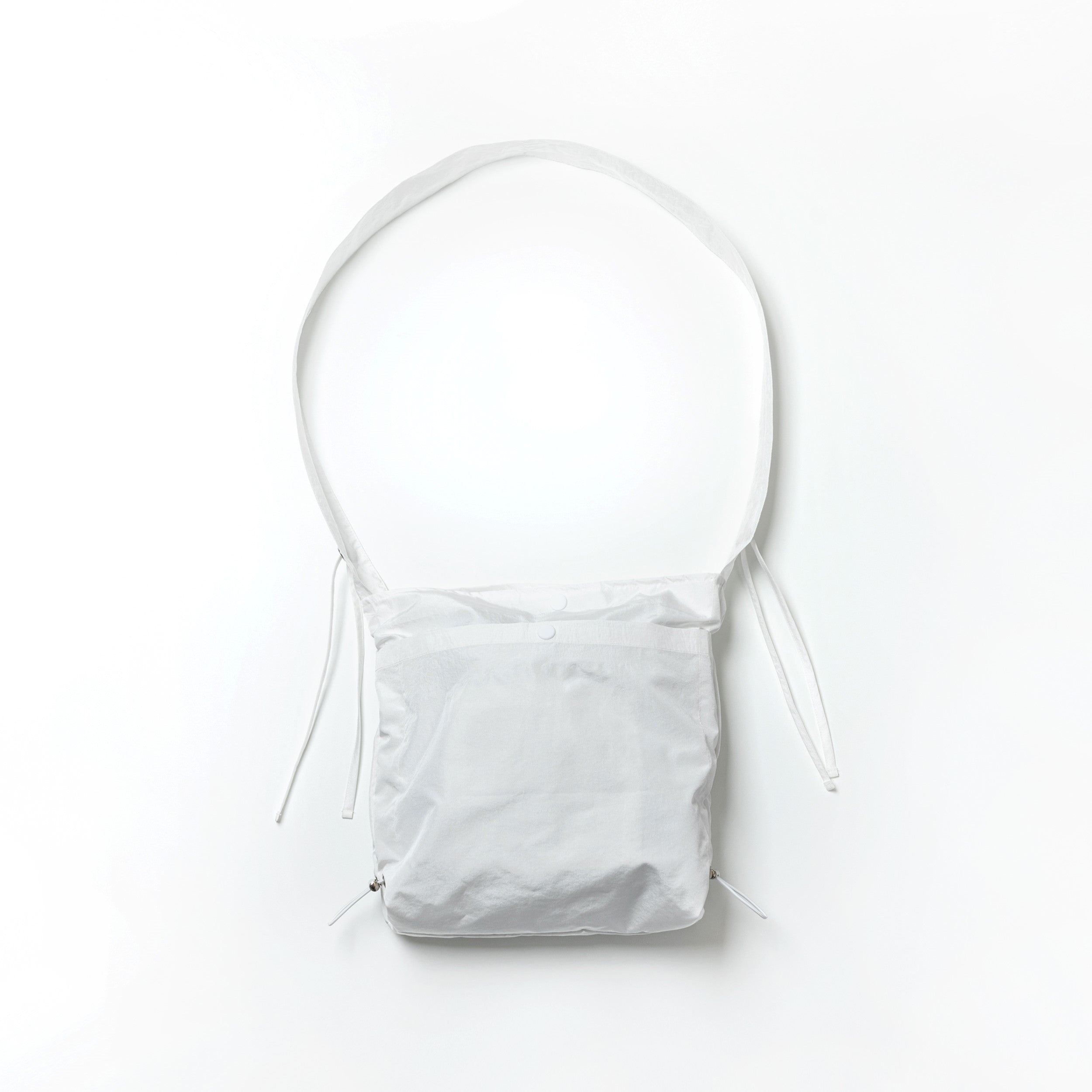 NYLON SHIRRING CROSS BAG(WHITE)