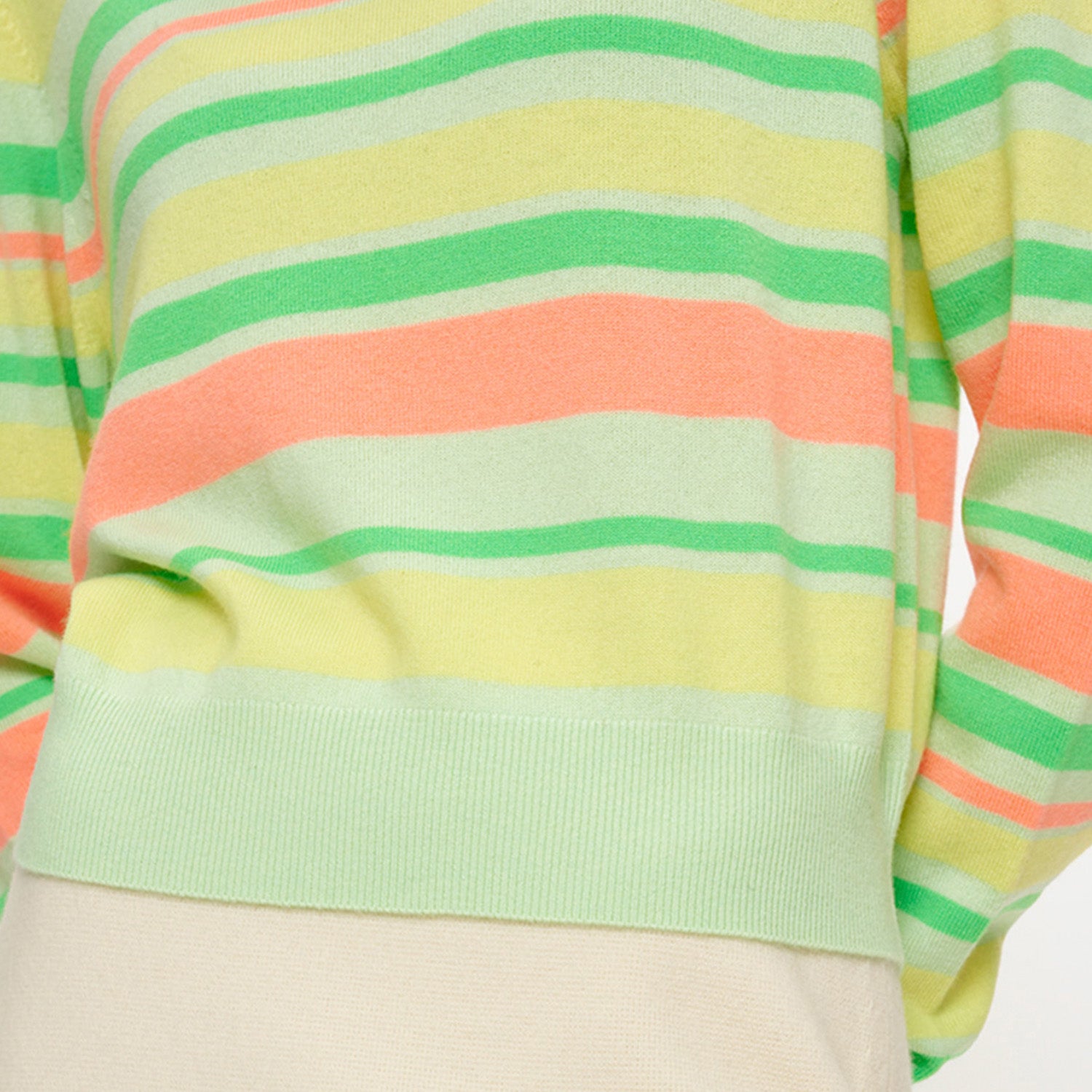 STRIPE SHORT PULLOVER_NEON MINT