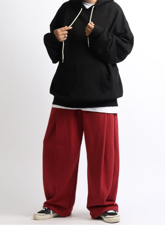 Wide fit bendable side two-tuck pants_3color