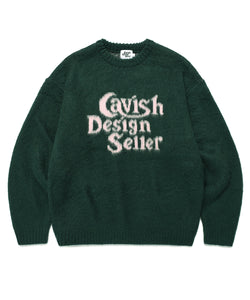 BRUSHED SELLER LOGO KNIT CREWNECK GREEN(CV2DFUK600A)