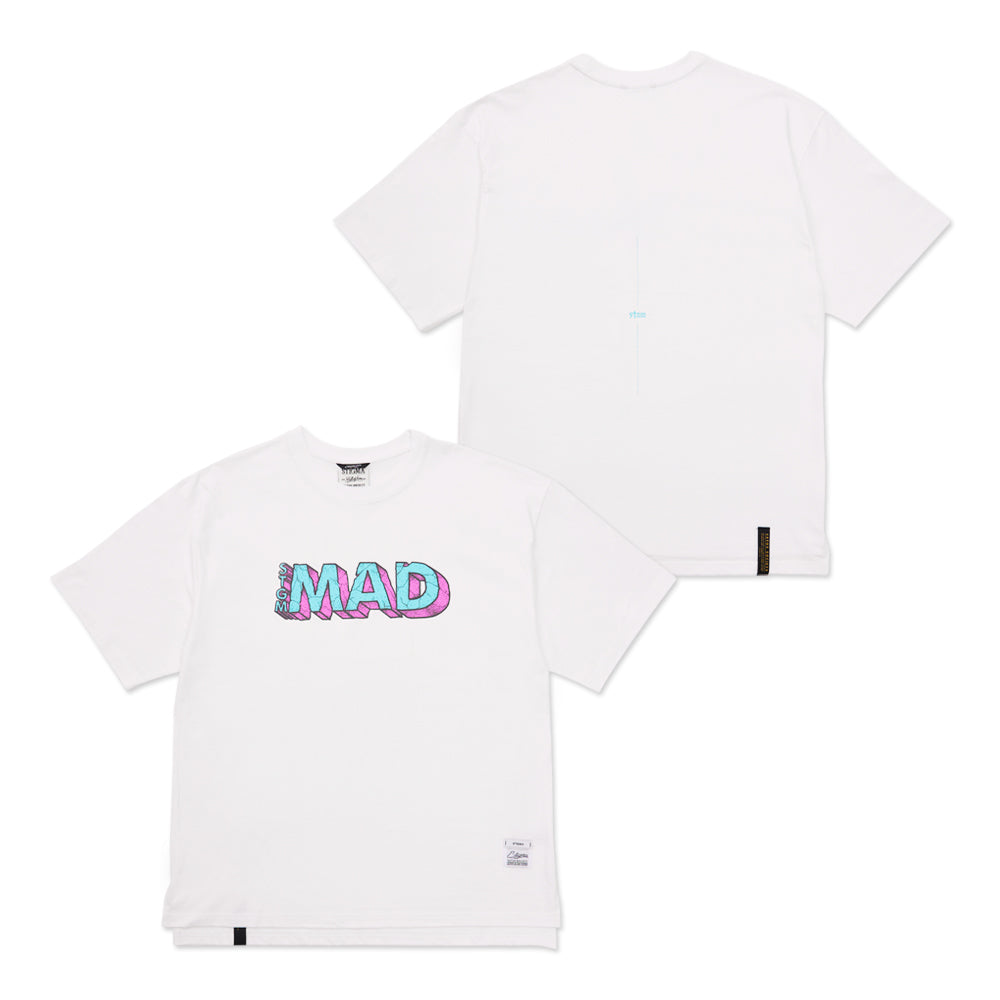 Mad Oversized Short Sleeves T-Shirts Black / White melange / white