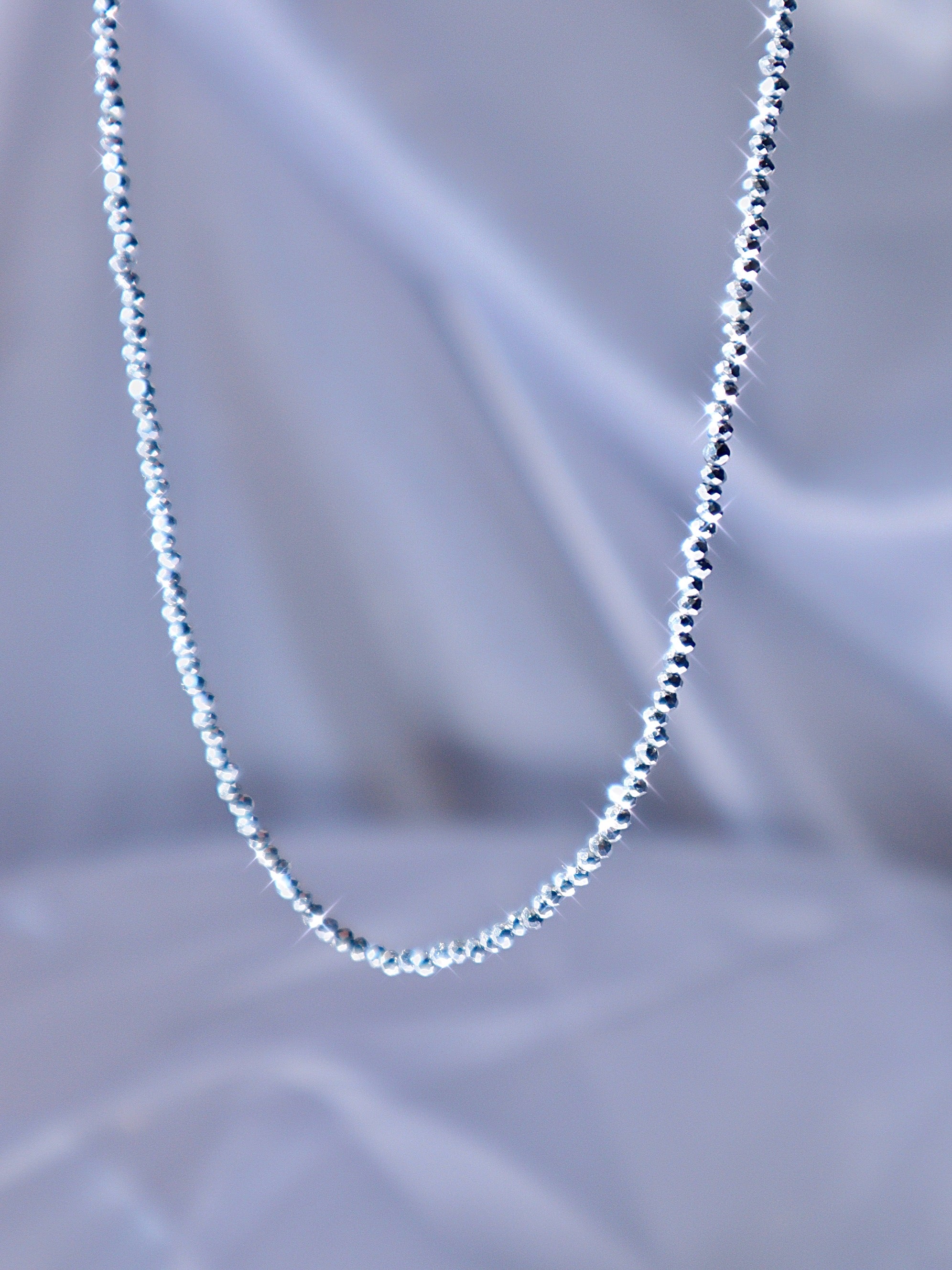 Silver Crystal Choker Necklace