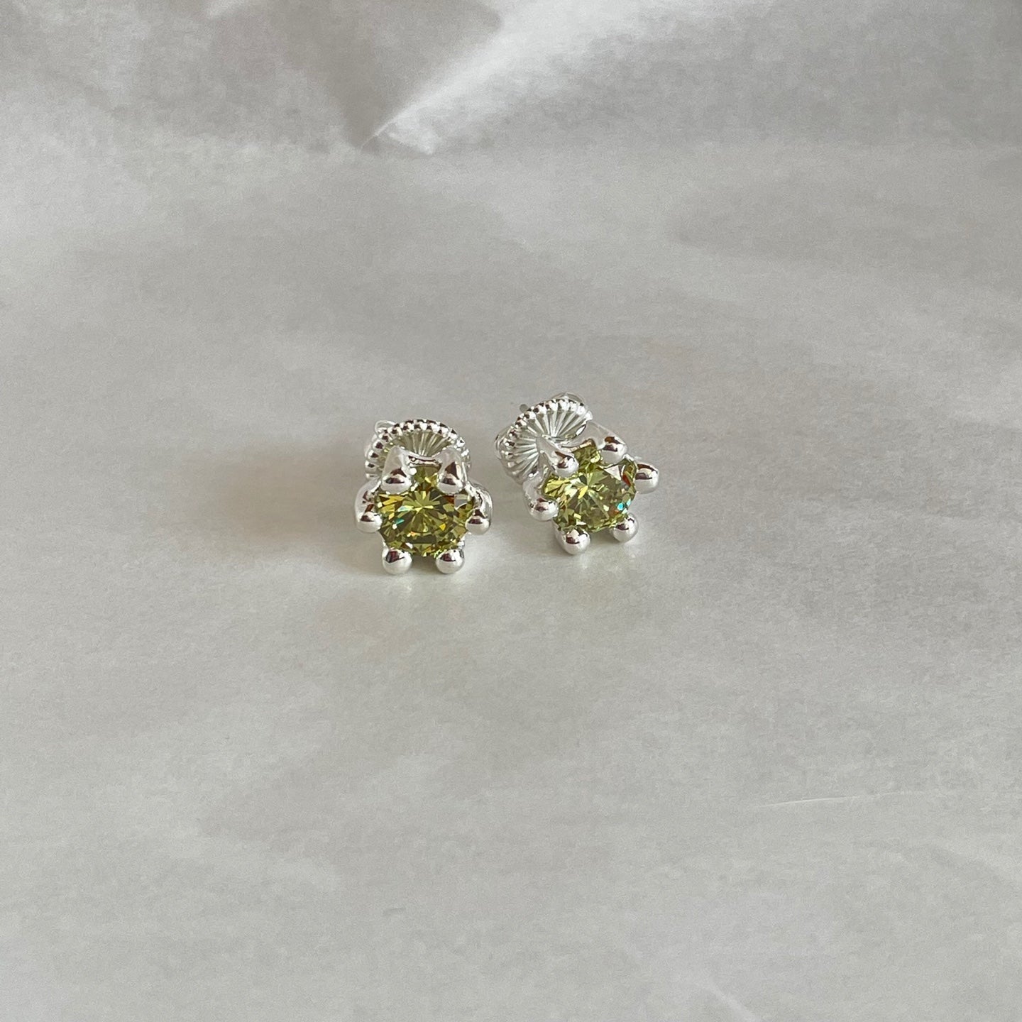 mushroom earring peridot