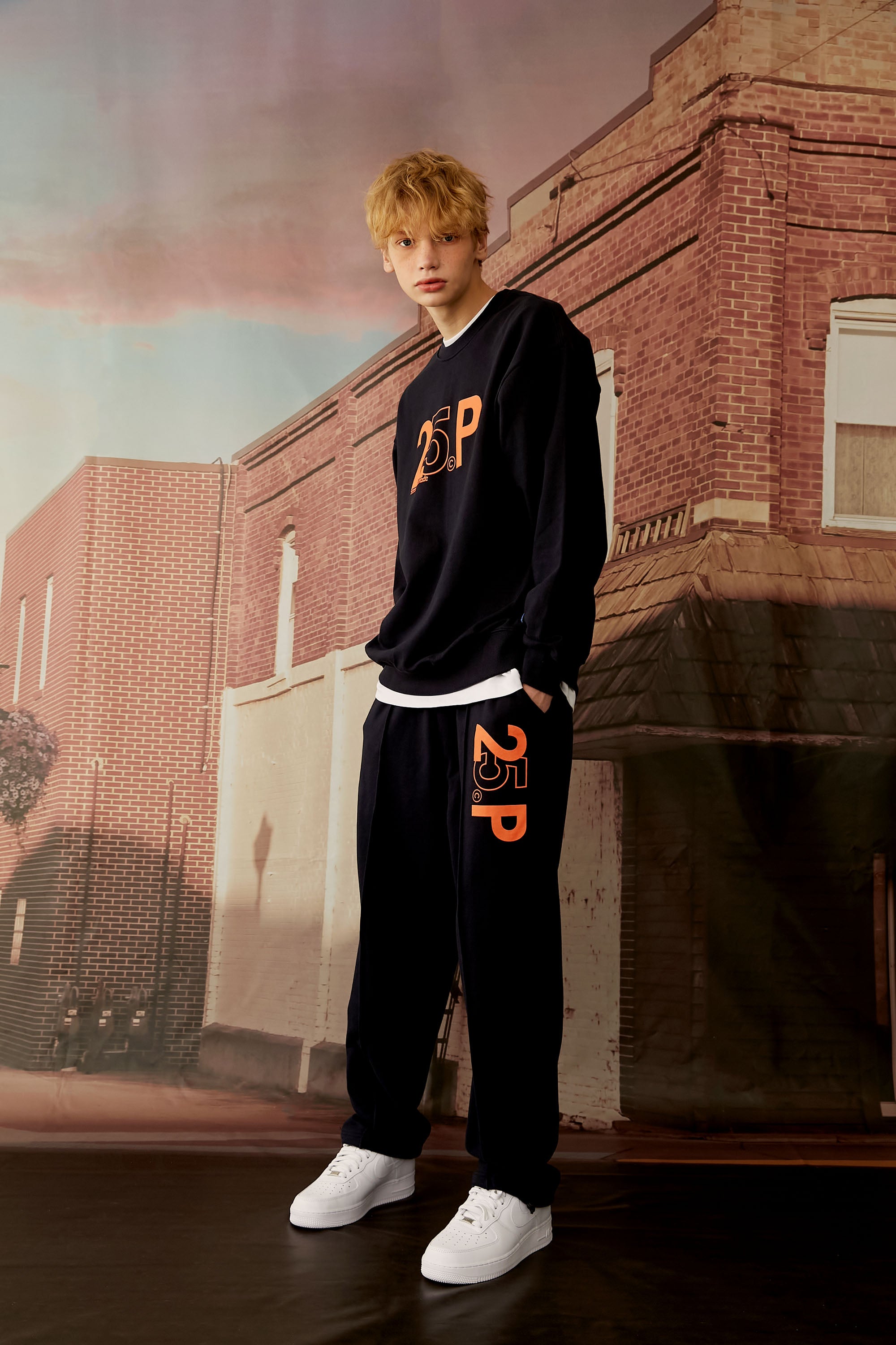 25P SENSE LOGO SWEAT PANTS_NAVY