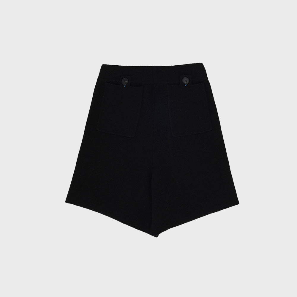 BUTTON POCKET SHORTS_VELVET BLACK