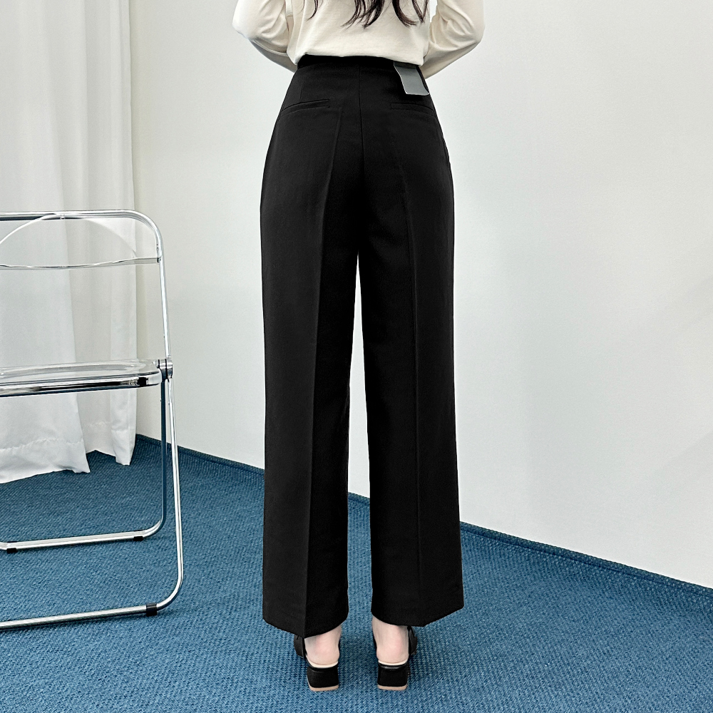 High waist tuck wide slacks