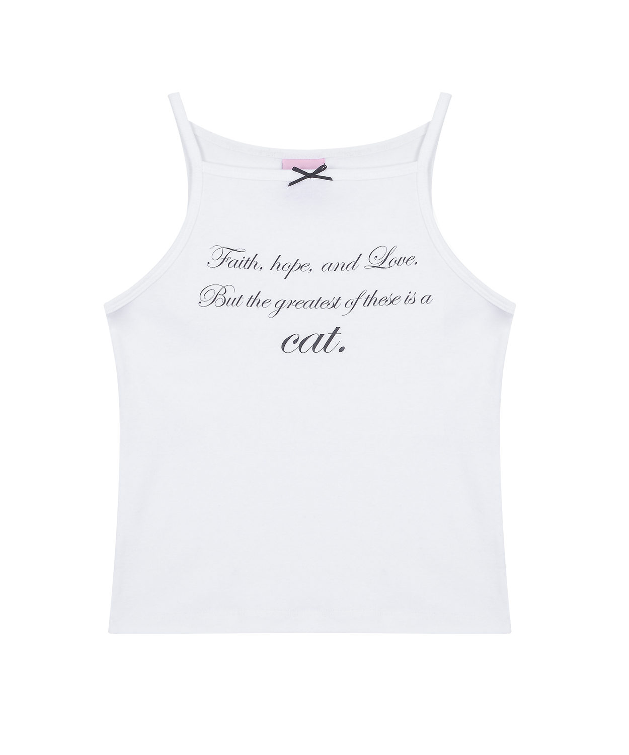 CAT SAYING SLEEVELESS_WHITE