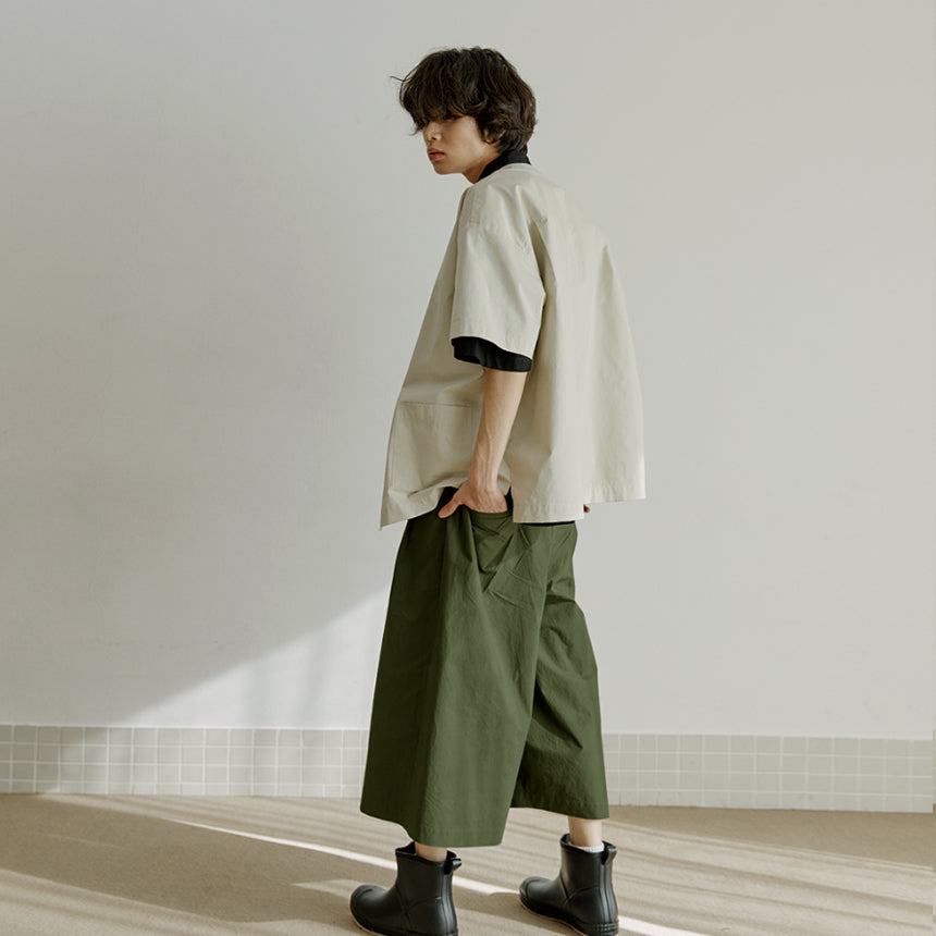 unisex crop pants khaki (banding)